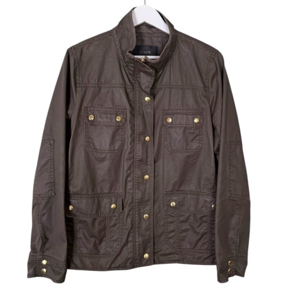 J. Crew Downtown Military Utility Field Jacket in Olive Green Brown Size Large - Picture 2 of 11